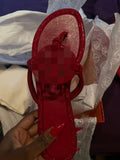 Red Sandals with Rhinestones